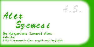 alex szemesi business card